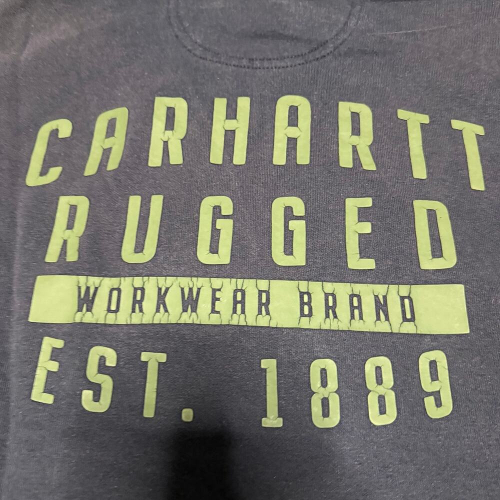 Carhartt Hoodie Mens XL Blue Graphic Workwear Rugged Sweatshirt *** - Picture 2 of 10